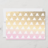 ピンクの冬のワンダーランドの最初の誕生日 招待状 (裏面)