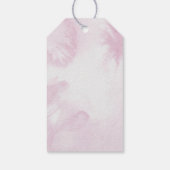 ピンクの冬のワンダーランドの水の色ベビーシャワー ギフトタグ (裏面)