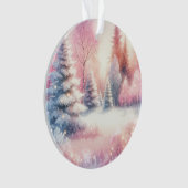 ピンクの冬のワンダーランドクリスマスパーソナライズされた オーナメント (正面)