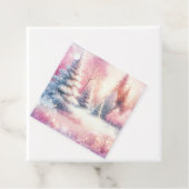 ピンクの冬のワンダーランドクリスマス フェイバータグ (インサイチュ)