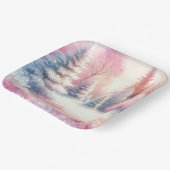 ピンクの冬のワンダーランドクリスマス ペーパープレート (傾斜あり)