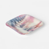 ピンクの冬のワンダーランドクリスマス ペーパープレート (傾斜あり)