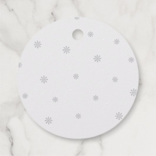 ピンクの冬のワンダーランド、女の子の赤ちゃんシャワー/散水 フェイバータグ (裏面)