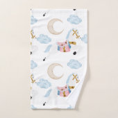 ピンクの冬の休日の子供の馬 バスタオルセット (ハンドタオル)