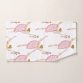 ピンクの冬の休日の子供バレリーナ バスタオルセット (ハンドタオル)