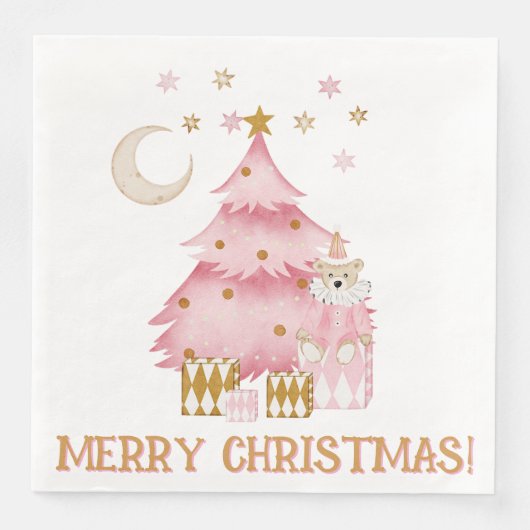 ピンクの冬の休暇キャンディコットンベア (正面)