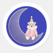 ピンクの冬の休暇キャンディコットンベア ラウンドシール (正面)