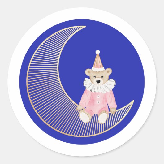 ピンクの冬の休暇キャンディコットンベア ラウンドシール (正面)