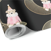 ピンクの冬の休暇キャンディコットンベア ラッピングペーパー (ロールコーナー)