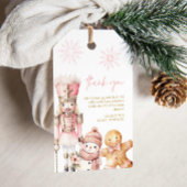 ピンクの冬の女の子の赤ちゃんシャワー ギフトタグ