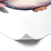 ピンクの冬の寒さの外の赤ちゃんシャワー歓迎サイン ポスター (角)