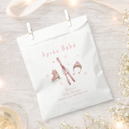 ピンクの冬の森のAprès Bébé スキーベビーシャワー フェイバーバッグ