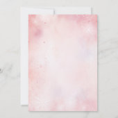 ピンクの冬の極熊の雪の結晶の誕生日パーティー 招待状 (裏面)