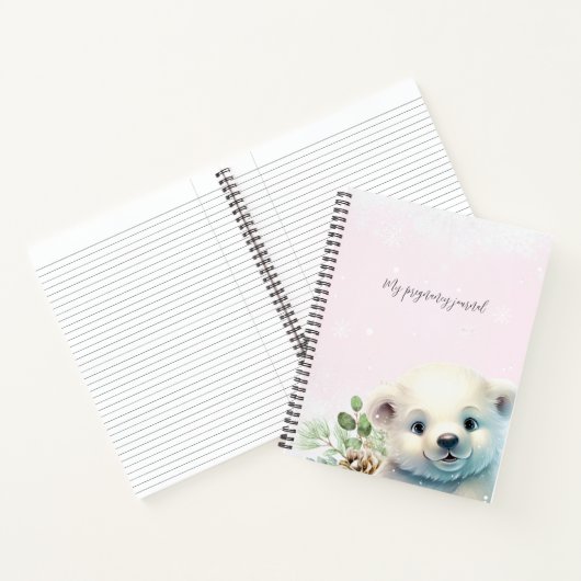 ピンクの冬の私の妊娠かわいいホッキョクグマのジャーナル ノートブック (内部)