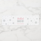 ピンクの冬の誕生日パーティーウォーターボトルラベル ペットボトルラベル (シングルラベル)