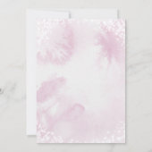 ピンクの冬の赤ちゃんシャワーありがとう雪の多くのカード サンキューカード (裏面)