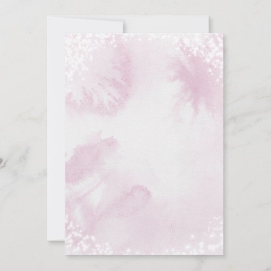 ピンクの冬の赤ちゃんシャワーありがとう雪の多くのカード サンキューカード (裏面)