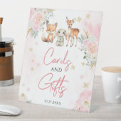 ピンクの冬の赤ちゃんシャワーカードギフト台座サイン 台座サイン (インサイチュ)