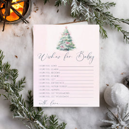 ピンクの冬の赤ちゃんシャワーゲームベビーカード