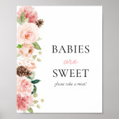 ピンクの冬の赤ちゃんシャワーベビーは甘い ポスター (正面)