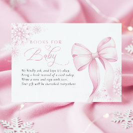 ピンクの冬の赤ちゃんシャワーベビー エンクロージャーカード