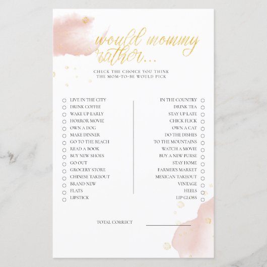 ピンクの冬の赤ん坊シャワーのゲームはママにむしろ (正面)