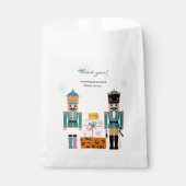 ピンクの冬の雪の結晶のナツクラッカーベビーシャワー フェイバーバッグ (正面)