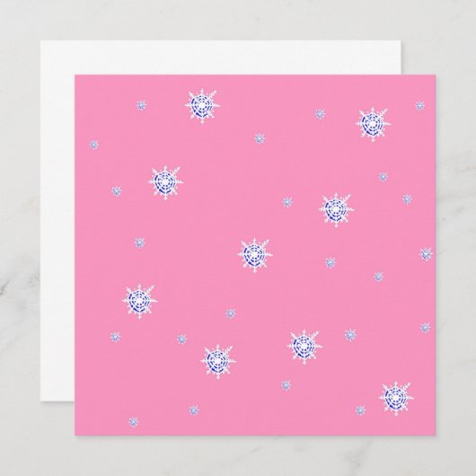 ピンクの冬の雪片 (正面/裏面)