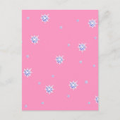 ピンクの冬の雪片 ポストカード (正面)