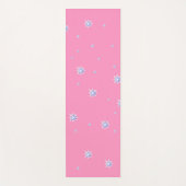 ピンクの冬の雪片 ヨガマット (正面)