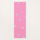 ピンクの冬の雪片 ヨガマット (裏面)