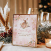 ピンクの冬の鹿その女の子の赤ちゃんシャワーおむつ ポスター