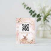 ピンクの冬の鹿その女の子の赤ちゃんシャワー詳細 エンクロージャーカード (スタンド正面)