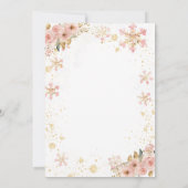 ピンクの冬の鹿その女の子の赤ちゃんシャワー サンキューカード (裏面)