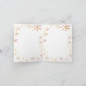 ピンクの冬の鹿その女の子の赤ちゃんシャワー サンキューカード (内部)