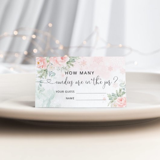 ピンクの冬はキャンディカードの数を推測 エンクロージャーカード