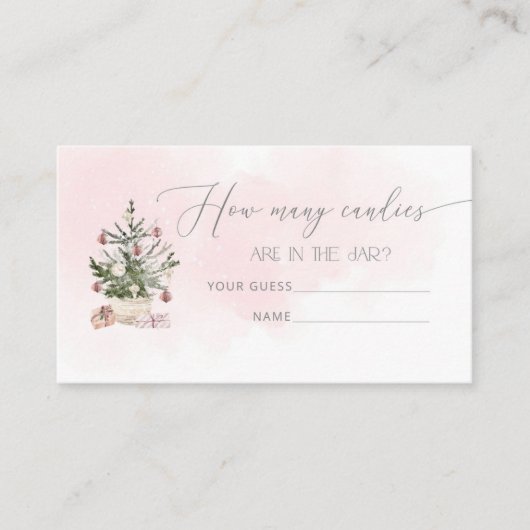 ピンクの冬はキャンディカードの数を推測 エンクロージャーカード (正面)