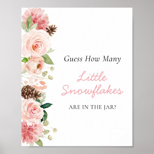 ピンクの冬は雪の結晶の数を推測 ポスター (正面)