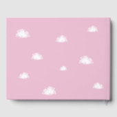 ピンクの凧ベビーシャワー金箔の願いベビー ゲストブック (裏面)