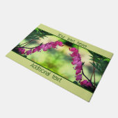 ピンクの出血ハートの花パーソナライズされた ドアマット (アングル)