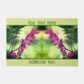 ピンクの出血ハートの花パーソナライズされた ドアマット (正面)