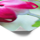 ピンクの出血ハートエレガントかわいらし花 ポスター (角)