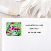 ピンクの出血ハートエレガントかわいらし花 ラベル (インサイチュ)