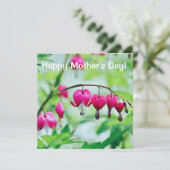 ピンクの出血ハートフラワーカード母の日 (スタンド正面)