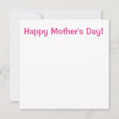 ピンクの出血ハートフラワーカード母の日 (裏面)