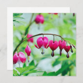 ピンクの出血ハートフラワーカード (正面/裏面)