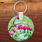 ピンクの出血ハート花 キーホルダー (正面)