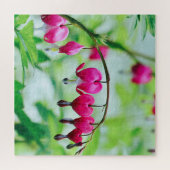 ピンクの出血ハート花 ジグソーパズル (横)
