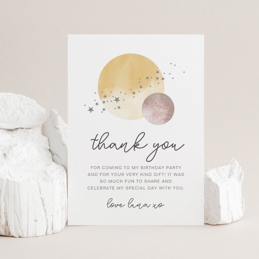 ピンクの初めての太陽の周りを旅してありがとう ポストカード