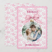 ピンクの別荘のバラの季節に結婚しよう クリスマス 招待状 (正面/裏面)